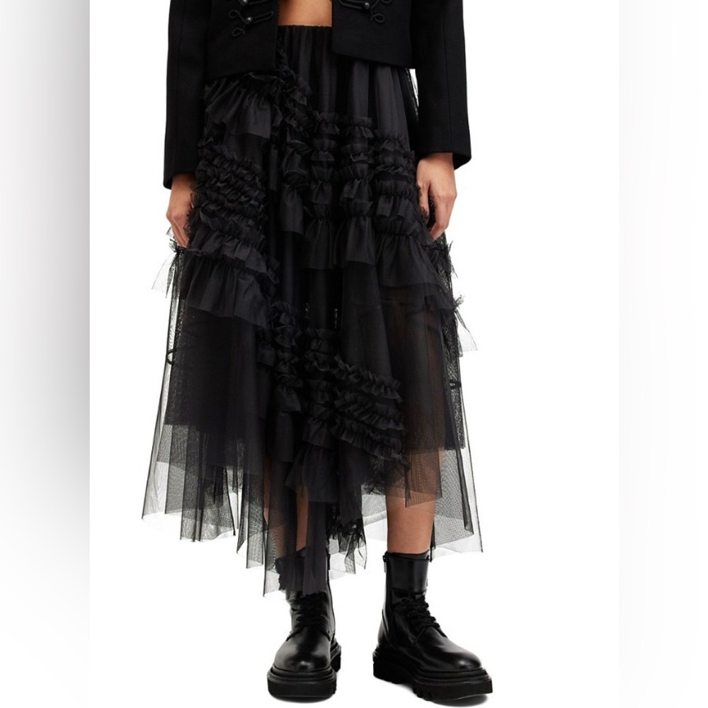 ALL SAINTS, JEN TULLE MAXI SKIRT sz 6